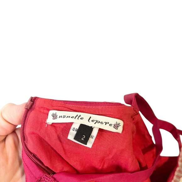 Nanette Lepore Dress Treasure Eyelet Beaded Embellished Sheath Sleeveless Size 2 - Picture 7 of 7